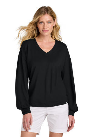 TravisMathew TM1LD009 Women's Long Weekend V-Neck, Black