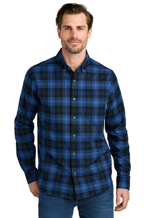 Eddie Bauer EB610 Long Sleeve Favorite Flannel Plaid Shirt, Cobalt Tartan