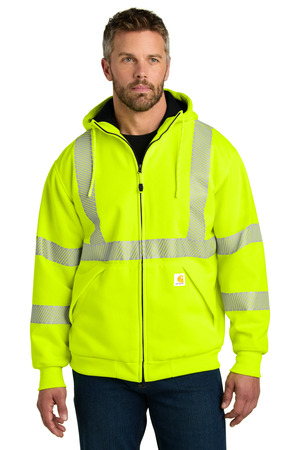 Carhartt CT104988 ANSI 107 Class 3 Lined Full-Zip Sweatshirt, Brite Lime