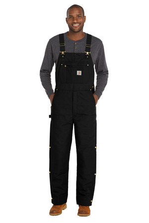 Carhartt CT106672 Firm Duck Insulated Bib Overalls, Black
