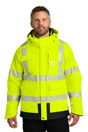 Carhartt CT106694 ANSI 107 Class 3 Waterproof Heavyweight Insulated Jacket, Brite Lime