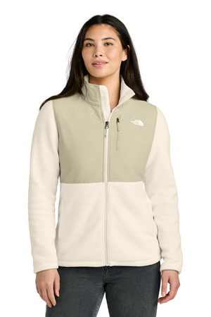 The North Face NF0A8BUR Women's Highest Peak Full-Zip Fleece Jacket, Gardenia White/ Gravel