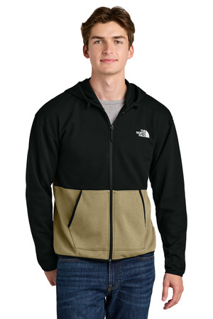 The North Face NF0A8BUS Double-Knit Full-Zip Hoodie, Khaki Stone/ TNF Black