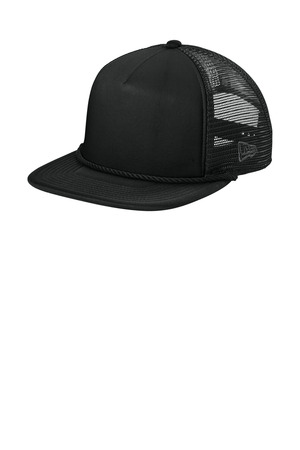 New Era NE410 Foam Rope Trucker Cap, Black