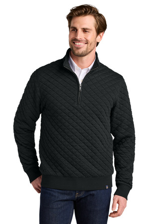 Brooks Brothers BB18212 Diamond Quilt 1/4-Zip, Deep Black