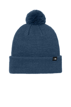 The North Face NF0A7RGI Pom Beanie, Shady Blue