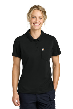 Carhartt CTC12119 Women's FLD & RSCU Polo, Black