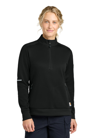 Carhartt CTC82912 Women's FLD & RSCU 1/2-Zip Mid-Layer, Black
