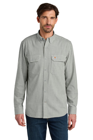 Carhartt CT107109 Rugged Flex Plaid Long Sleeve Shirt, Check Steel Malt
