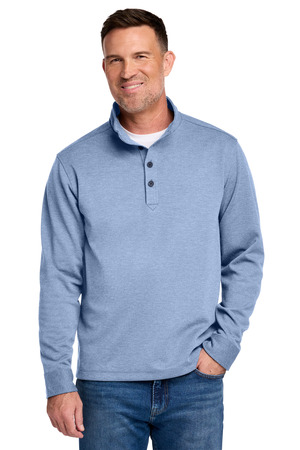 Brooks Brothers BB18202 Mid-Layer Stretch 1/2-Button, Aegean Blue Heather
