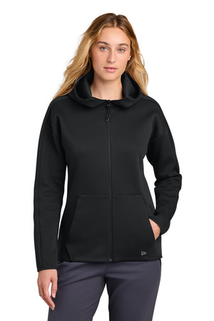 New Era LNEA566 Women's Double Back Full-Zip Hoodie, Black