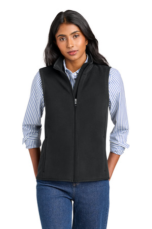 Brooks Brothers BB18615 Women's Fleece Vest, Deep Black