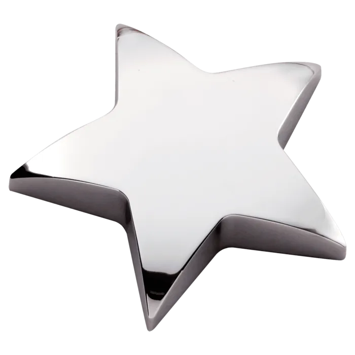 Chrome Plated Metal Star Paperweight