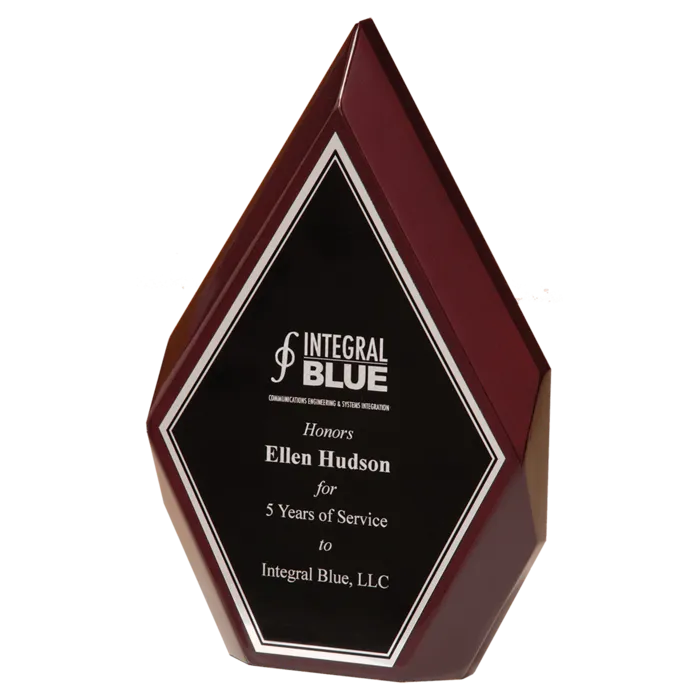 Rosewood High Gloss Diamond with Black and Silver Engraving Plate