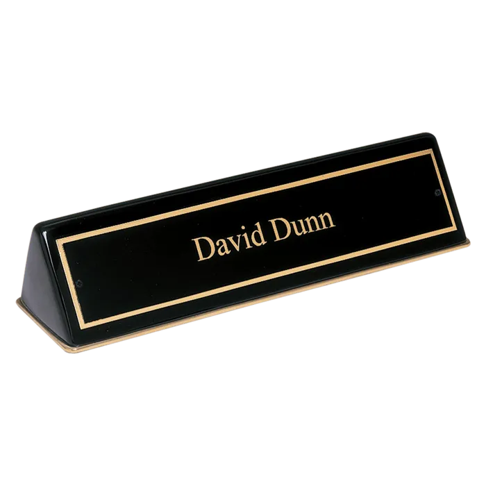 Black Piano Finish Desk Wedge with Black Plate