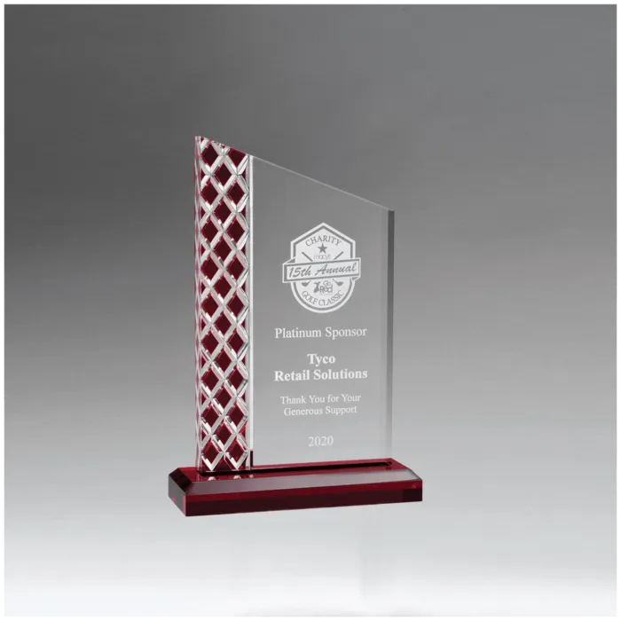 Zenith Series Clear Acrylic with Lattice Pattern and Red Metallic Accent