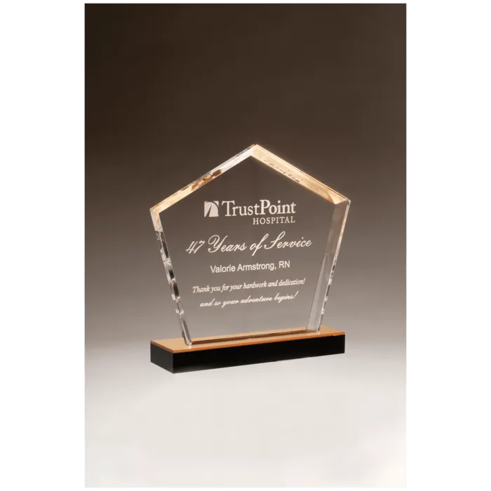 Diamond Series Acrylic with Gold Accent and Gold Mirror Top Black Base