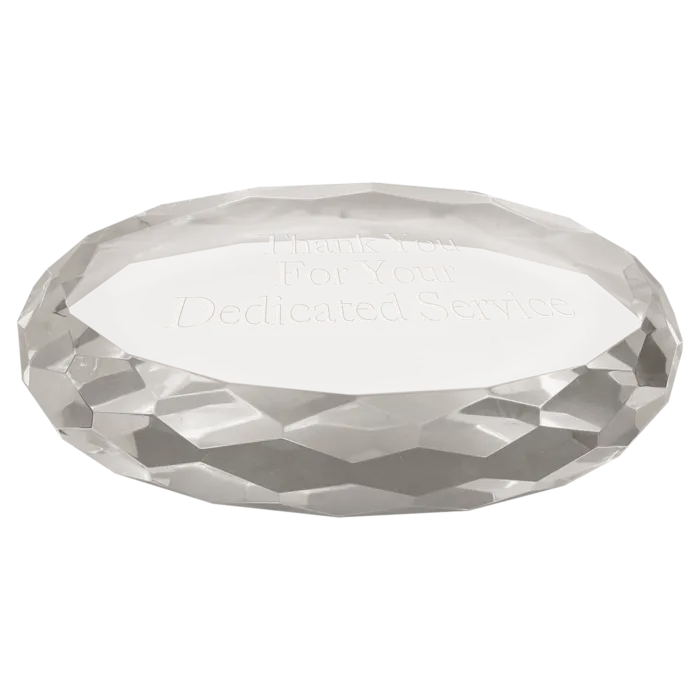 Clear Oval Crystal Paperweight