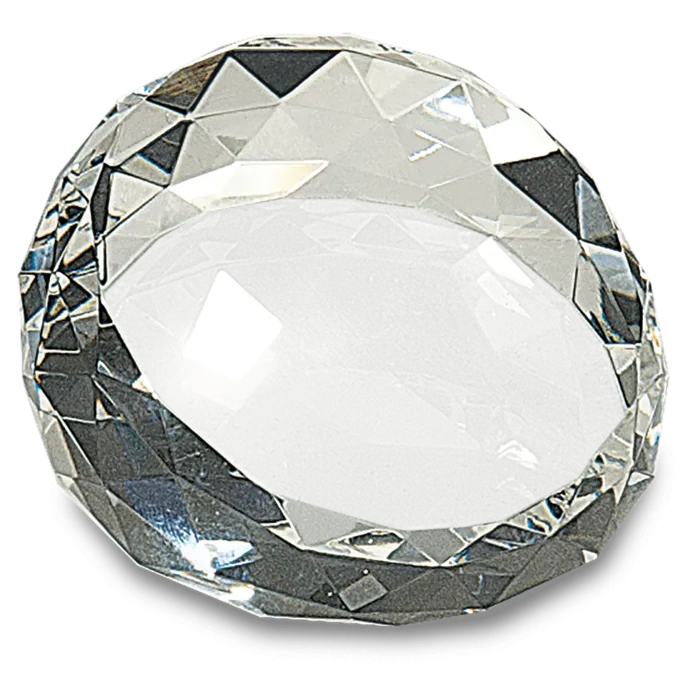 Clear Round Crystal Facet Paperweight