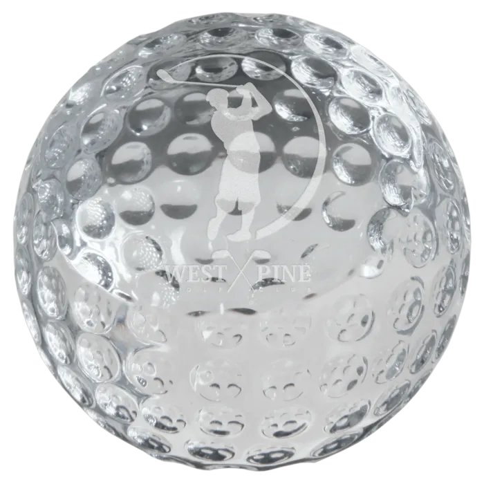 2 3/8" Crystal Golf Ball Paperweight