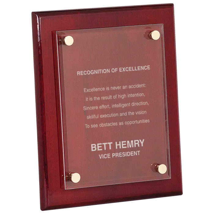 Rosewood Piano Finish Floating Acrylic Plaque