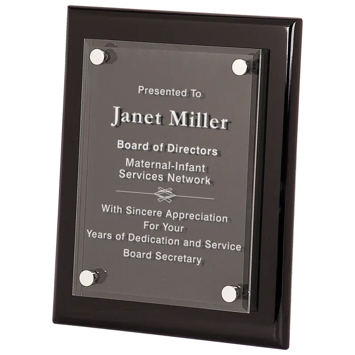 Black Piano Finish Floating Acrylic Plaque