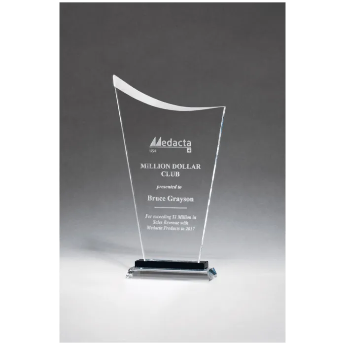 Contemporary Clear Glass Award with Pedestal Base