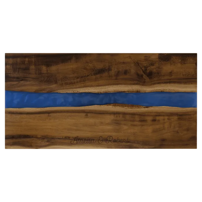 Acacia with Blue Pearl Resin Serving Board