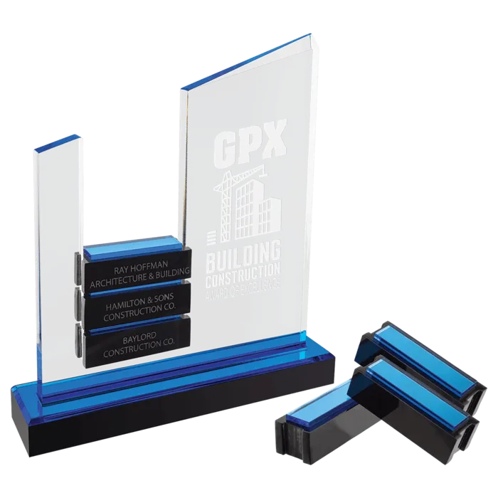 Blue Peak Slant Perpetual Impress Acrylic with 6 Blocks