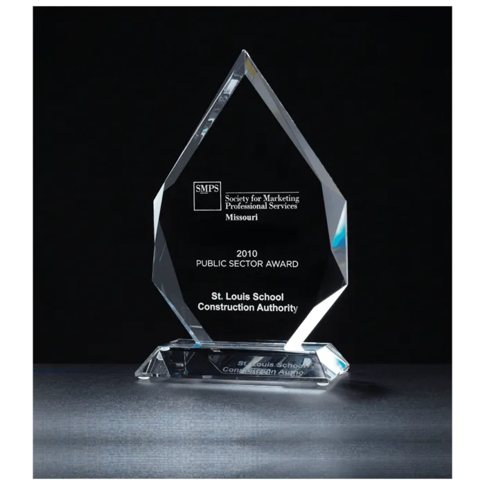 Thick Flame Series Multi-Faceted Optical Crystal Award