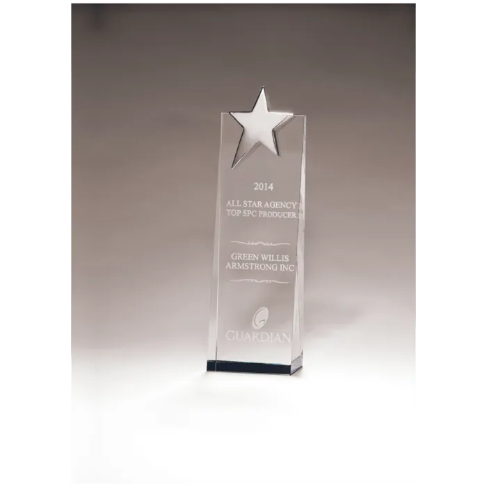 Crystal Trophy with Silver Star, Prism-3ffect