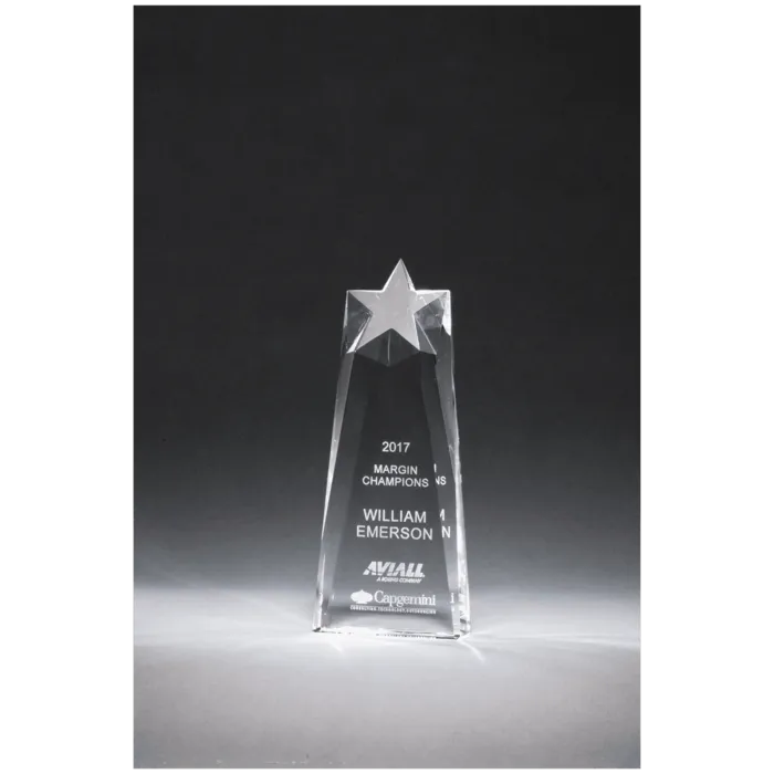(Tapered) Star Trophy Carved From a Block of Crystal