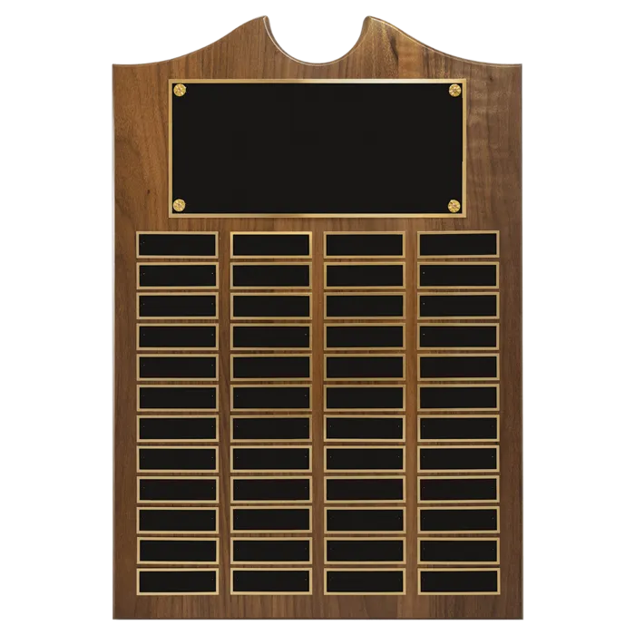 American Walnut Roster Plaque w/ 48 Plates