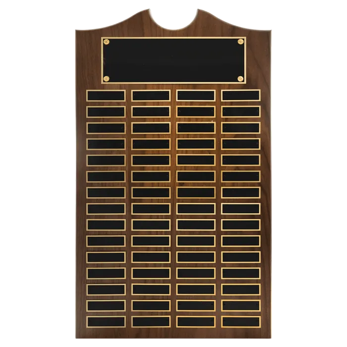 American Walnut Roster Plaque w/ 60 Plates