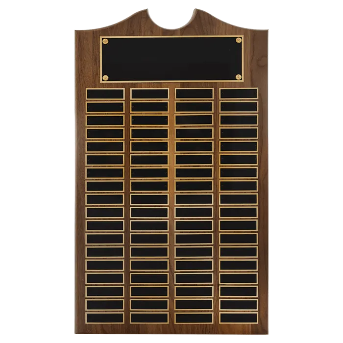 American Walnut Roster Plaque w/ 72 Plates