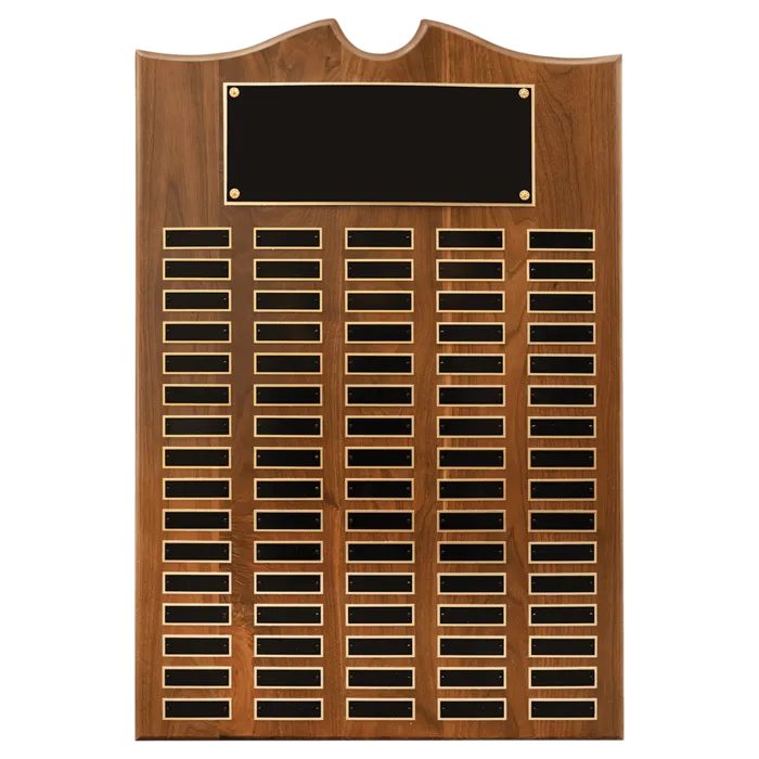 American Walnut Roster Plaque w/ 80 Plates