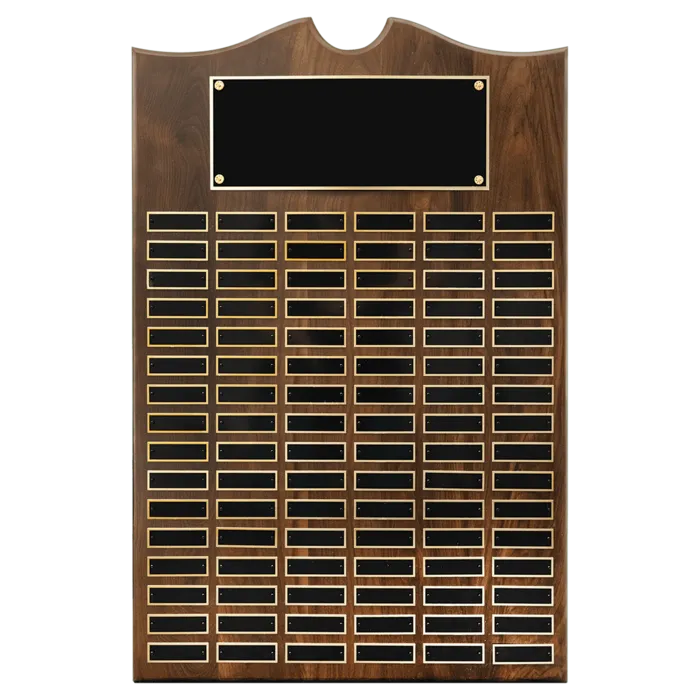 American Walnut Roster Plaque w/96 Plates