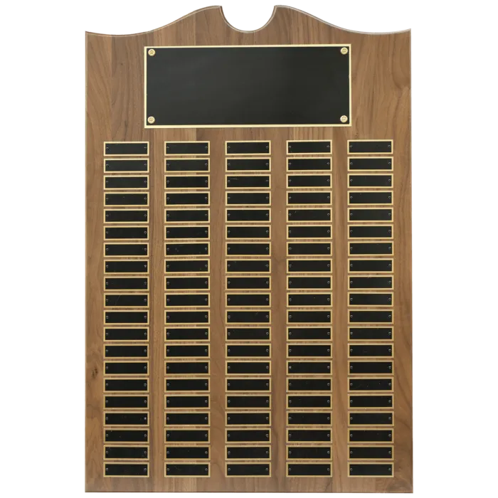American Walnut Roster Plaque w/ 100 Plates