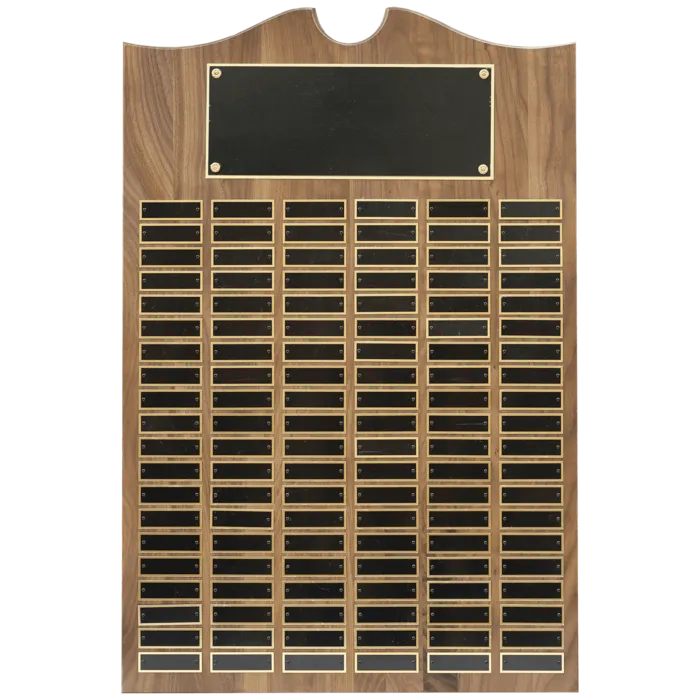 American Walnut Roster Plaque w/ 120 Plates