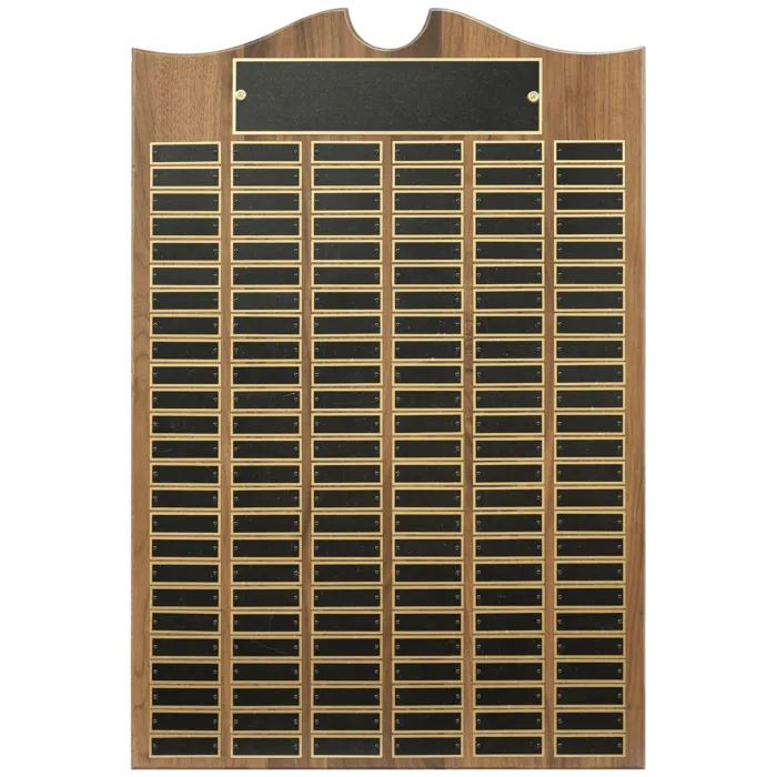 American Walnut Roster Plaque w/ 150 Plates