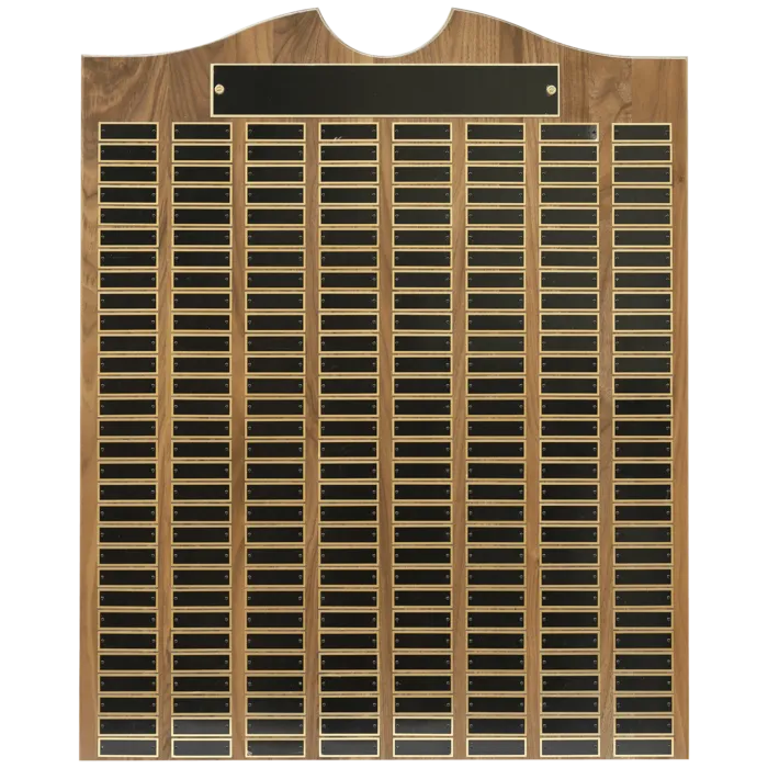 American Walnut Roster Plaque w/ 240 Plates