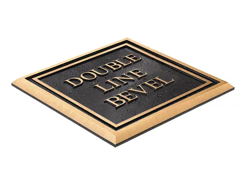 A sample bronze plaque with a double line bevel border