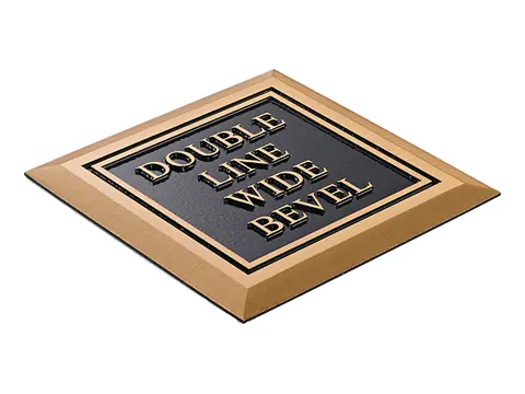 A sample bronze plaque with a double line wide bevel border