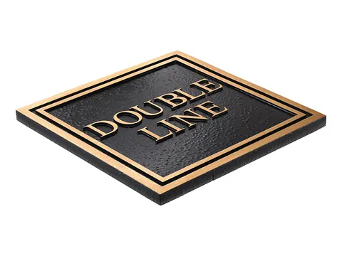 A sample bronze plaque with a double line border