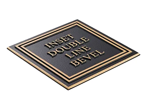 A sample bronze plaque with an inset double line bevel border