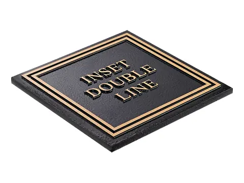 A sample bronze plaque with an inset double line border