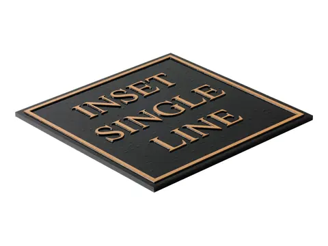 A sample bronze plaque with an inset single line border