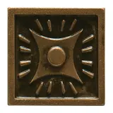 Rosette R-3, a square cap with a sunburst design