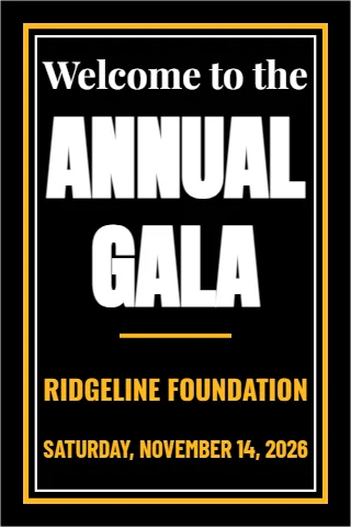 A-frame sign template, welcome, gala, reading "Welcome to the", "ANNUAL" and "GALA", in black