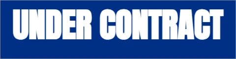 Aluminum sign template, rider: under contract, reading "UNDER CONTRACT", in blue